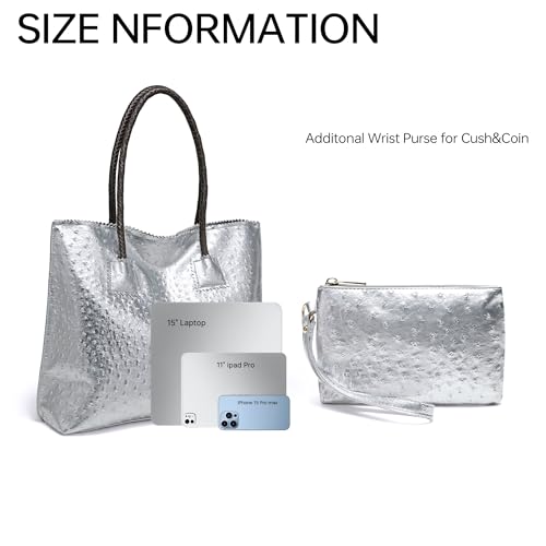 Bolso Tote grande para mujer de cuero vegano miniatura 4