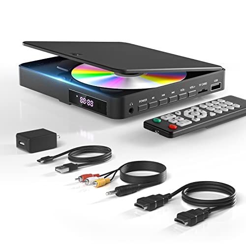 Image of ARAFUNA DVD Players for TV HDMI RCA, 1080P, All Region Free, USB /TF Port | Small DVD /CD Player with Remote Control Support PAL /NTSC Plays and Multiple Formats for Home, Travel