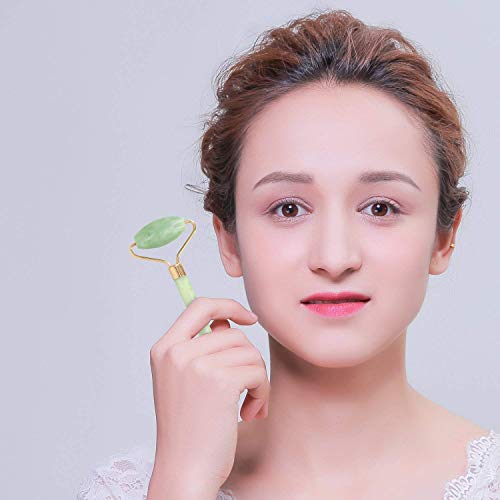 Jade Roller for the Face with Massager and Anti-Aging, Jade Roller for Face Real Jade 100% Jade, Suitable for Face Body and Eyes Treatment.