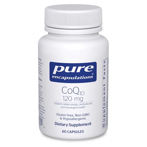 Pure Encapsulations CoQ10 120 mg - Coenzyme Q10 Supplement for Heart Health, Energy, Antioxidants, Brain & Memory Health - Cellular Health, Cognition & Cardiovascular Support* - 60 Capsules