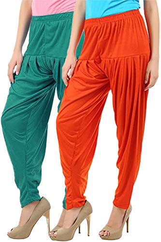 Image of Buy That Trendz Womens Patiala Pants Combo Pack of 2 Viscose Dhoti Patiyala Salwar Harem Bottoms Pants