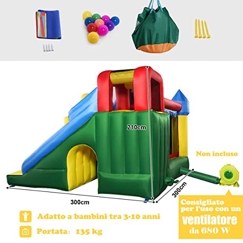 GOPLUS Castello Gonfiabile per Bambini con 50