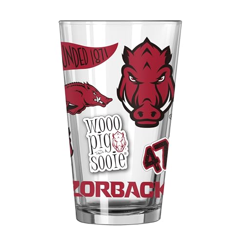 Image of Logo Brands NCAA 16 oz Pint Glass - Durable Glass With Bold Team Color- Chip-Resistant Rim Drinkware For Fans, Tailgates, Home Bars & Everyday Use