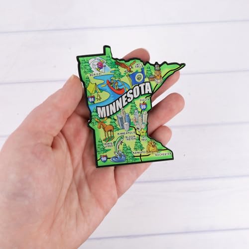 Imán Decorativo de Acrílico Estado de Minnesota 3.25 x 3 in miniatura 3