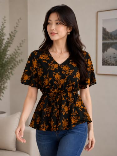 Image of Womens and Girls top Cotton Blend| Women Stylish Western Tops| Casual Regular Fit Fashion Top