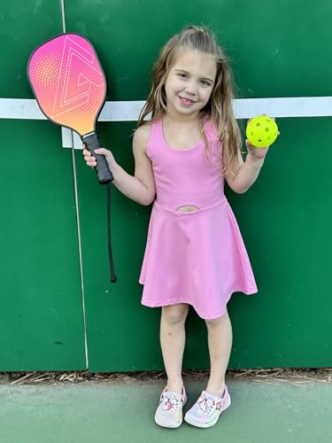 JiAmy Girls Tennis Dress Sleeveless Golf Outfit Cross Back Workout Sports Athletic Dresses Built in Shorts with Pockets2