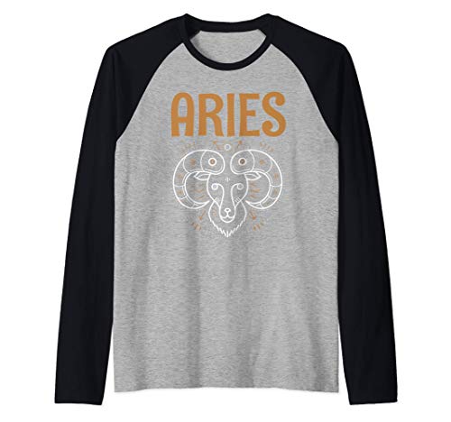 Ariete Compleanno Ariete Zodiac Bday Party Funny Gift Camiseta Manga Raglan
