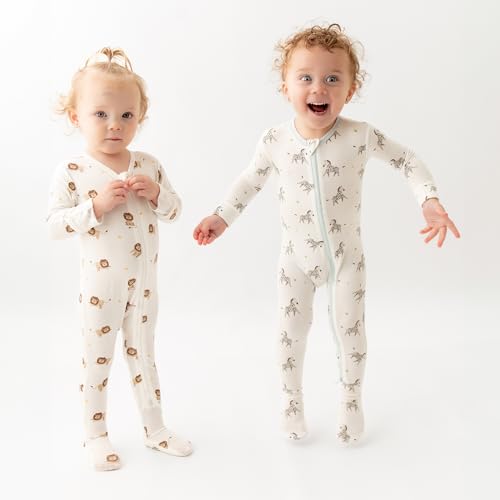 Image of Bamboo Little Soft Baby Footie Pajamas, Baby Clothes, Newborn Sleepers, 95% Viscose and 5% Spandex, 0-24 Months