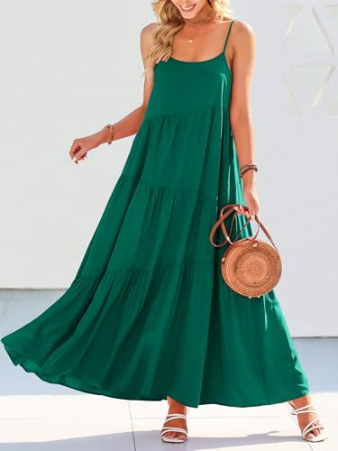 Image of ANRABESS Women Summer Casual Loose Sleeveless Sundress Spaghetti Strap Flowy Boho Linen Beach Vacation Maxi Long Dress