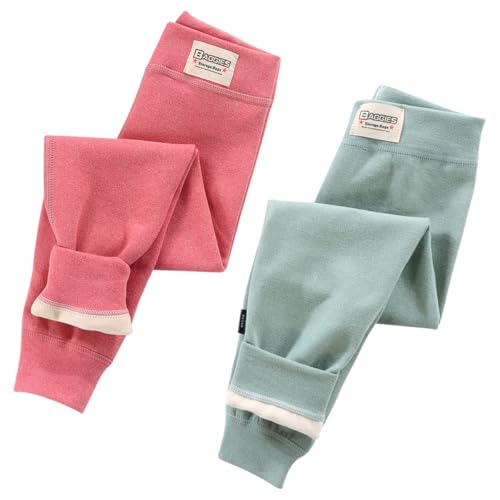 Leggings thermiques enfant lot de 2 pantalon d'hiver doublé polaire pour fille garçon 1-9 ans