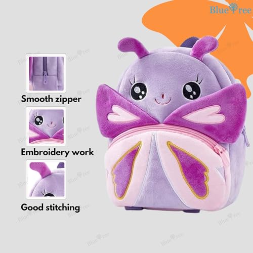 Image of blue tree Cute Kids Backpack Toddler Bag Plush Animal Cartoon Mini Travel Bag for Baby Girl Boy 1-6 Years, Ideal for Gifting for Kids