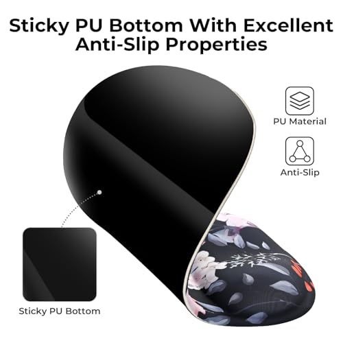 Image of EooCoo Ergonomic Mouse Pad with Gel Wrist Rest Support Middle Concave Design, Relieve Wrist Pain Mousepad, Non-Slip Base for Laptop, Computer, Office Desk Accessories, Carpal Tunnel Syndrome