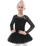 WYHDY Girls' Shiny Ballet Leotards with Hollow Crisscross Back Short Sleeve