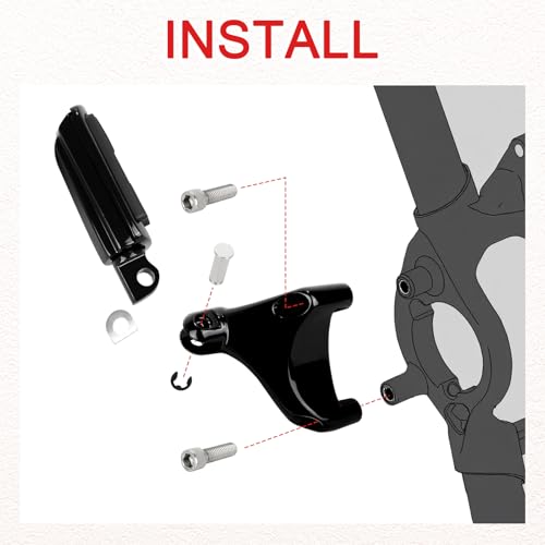 Image of Passenger Footpegs pegs for Harley Sportster XL 2014-2022,for XL1200,XL883,Seventy-Two,Iron 1200 883,Forty-Eight, Black Rubber Style