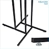 SSWBasics Black 4 Way Adjustable Clothing Rack with Slanted Arms - Retail Clothing Rack Display - Adjustable Height Arms from 48 to 72 Perfect for Clothing Stores