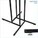 SSWBasics Black 4 Way Adjustable Clothing Rack with Slanted Arms - Retail Clothing Rack Display - Adjustable Height Arms from 48