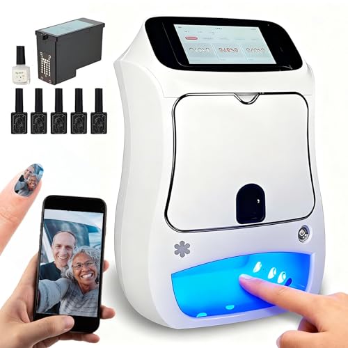 【Velocità Di Stampa 10S】Ottieni unghie da salone in soli 10 secondi! Questa stampante per unghie combina la verniciatura e l'asciugatura delle unghie in un unico processo efficiente. Utilizzando 3 colori primari di inchiostro a base d'acqua e acquerello, riproduce perfettamente qualsiasi immagine, foto, fumetto, testo e altro ancora, con dettagli a livello manuale.