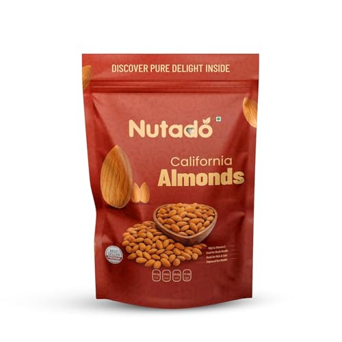 Image of NUTADO Premium California Almonds 500g | Whole Natural Badam Giri | High Protein, High Fibre & Vitamin E | Crunchy Healthy Dry Fruits | Daily Nutrition