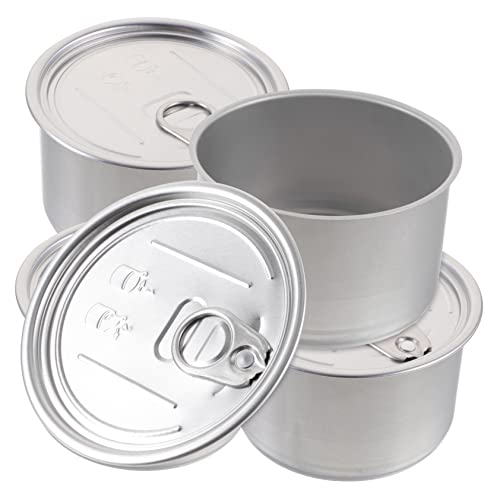 Kichvoe 4pcs Storage Jars Cookies Tinplate Cans Round Sealed Food Jar Freshness Preserved