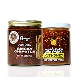 Cravings by Chrissy Teigen Chili Sauce Duo, Smoky Chipotle Chilli Crisp and Momofuku Hot Honey Chili Crunch, 13.7 oz (2 Pack)