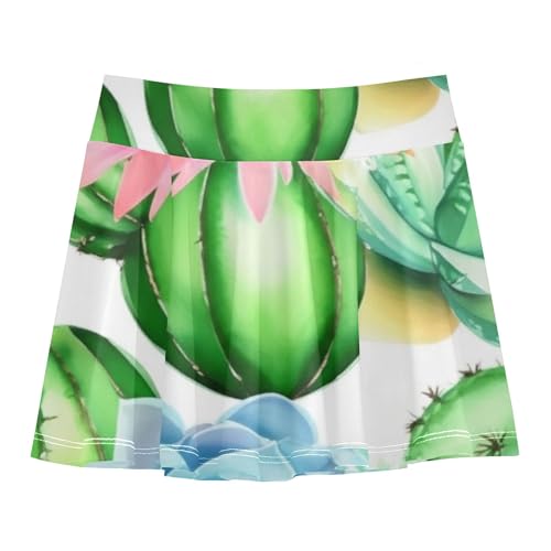Cacti Succulents Flowers Tennis Skirts Toddler Uniform Girls' Shorts Athletic Skorts Teen Cheer 4t