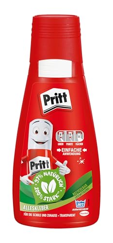 Pritt Alleskleber, schnell trocknender Kleber mit einfacher Anwendung, lösemittelfreier Flüssigkleber für Kinder, 100 g weißer Bastelkleber für viele Bastelmaterialien, 9H PAKA2