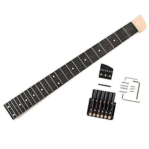 Parliky 1 セット 扱う 無塗装のギターボディ ギターのネックヘッド テールピースローラーサドル DIY用品 エレキ木製ネック 木製ネック 金属 Black