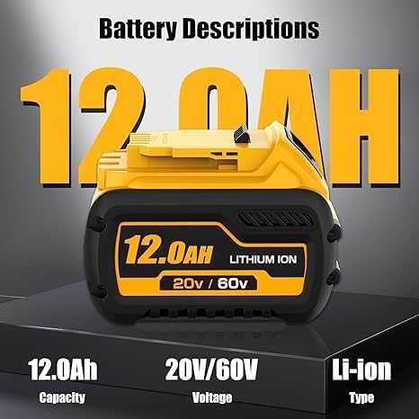 Image of 12.0Amps DCB609 Replacement for Dewalt 20V /60V Flexvolt Battery(60V-2P)
