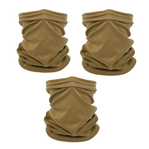 Coyote Brown Neck Gaiter, tan face mask bandanas men cooling summer, half face covering women
