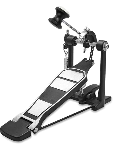 Image of Softline Pro SP41 Single Bass Drum Pedal Heavy Duty Chain Drive Kick Pedal with Double Side Beater, Adjustable Spring, Anti-Slip Anchor Spikes & Rim Clamp for Drum Set