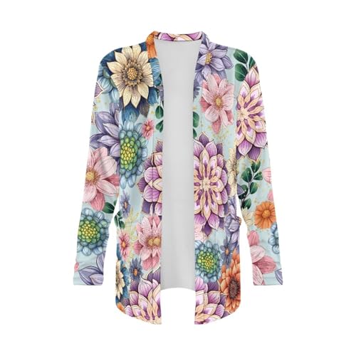 Image of Biyejit Women's Long Sleeve Open Front Cardigan Casual Loose Lightweight Cardigans with Pockets Drape Cardigan