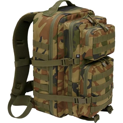 Brandit Individual Wear Unisex Assault Rucksack, Woodland, Größe L, Waldland, Einheitsgröße, Classic