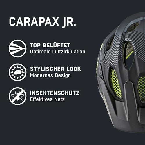 Alpina Carapax JR. - Leichter, Robuster und Sicherer Fahrradhelm Mit Fliegennetz und Optionalen LED-Licht für Kinder – Bild 3