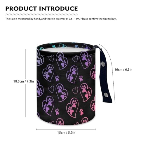 Image of Dog Paw Car Trash Can Seat for Car Front Seat, Back Seat, Floor, Headrest, Rubbish Bin Car Accessories Interior Universal Cute Collapsible Trash Can Easy to Clean