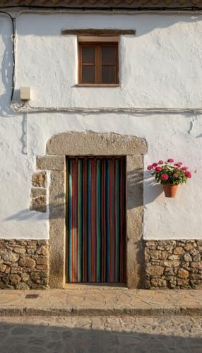 Miniatura 8 de Milica Cortina Alpujarreña Jacquard Rústica 140x260 Cm Solo Cortina Estilo Tradicional Español Para Puerta Y Ventana Exterior E Interior Alta Resistencia Y Fácil Instalación Modelo Jarapa