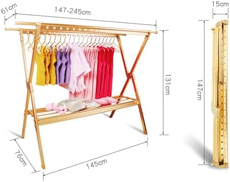 Foldable Laundry Drying Rack Clothes Drying Rack, Folding Drying Rack with Windproof Holes Heavy Duty Collapsible Clothesline for Outdoor Indoor