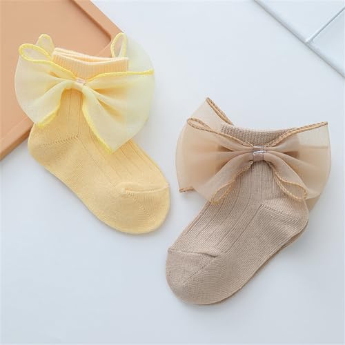 AntiSlip Ankle Socks For Baby Girls Boys Lace Bowknot Short Combed Cotton Infant Warm For Spring Baby Bowknot Socks4