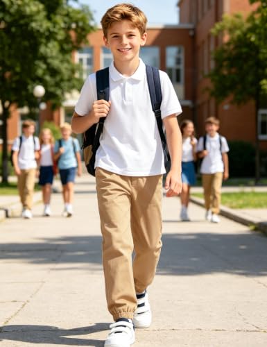 Image of KEREDA Boys Uniform Pants Twill Pull On Jogger Pants Boys School Clothes