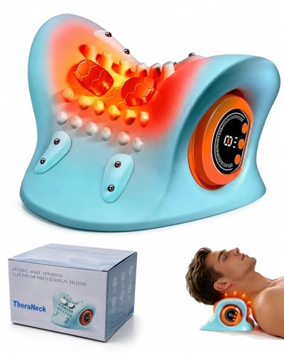 Theraneck 4-in-1 Massager 2026 New Upgrade 26 Angle Cervical Traction Device for Neck & Shoulder for Home Office & Travel (1Pcs)