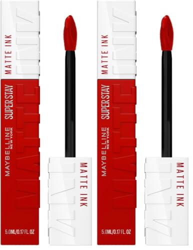 Image of Maybelline New York Superstay Matte Ink Liquid Lipstick, Exhilarator (Pack of 2)