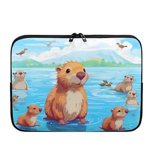 UOIMAG Capybara Laptop Case 10 inch Cute Laptop Bag for Women Netbook and Tablet Soft Protective Carrying Bag Size 17inch