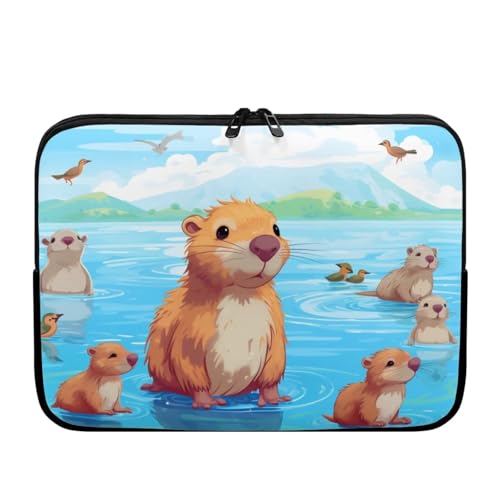 UOIMAG Capybara Laptop Case 10 inch Cute Laptop Bag for Women Netbook and Tablet Soft Protective Carrying Bag Size 17inch