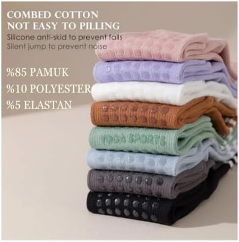 XTR Fitness - Yoga ve Pilates İçin Profesyonel Kaydırmaz Tabanlı Çorap (Beyaz, Standart) - Görsel 4