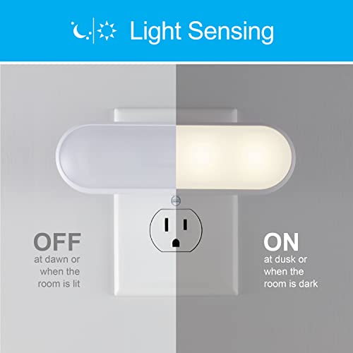 GE Ultrabrite LED Light Bar, 100 Lumens, 4 Pack, Dusk-to-Dawn Sensor, Auto/On/Off Switch, Plug-in, Night Light, Ideal for Dark Spaces, Bedroom, Bathroom, Kitchen, Hallway, Garage, White, 62459 - Image 4