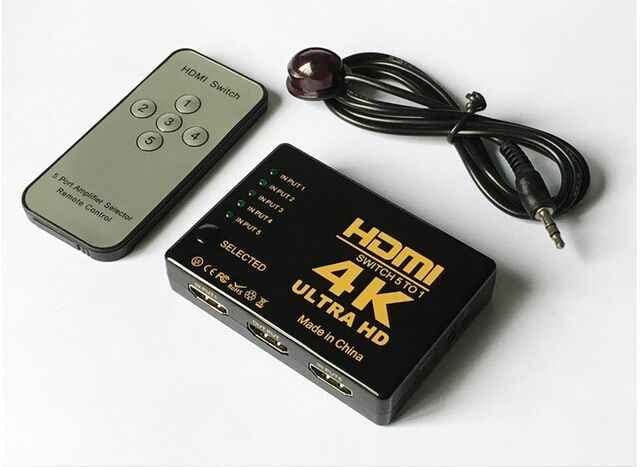 FDBV for HDMI Switch 4k, Intelligent 5-Port HDMI Switch Splitter switcher Supports 4K,Full HD1080p, 3D with IR Remote for Switch, Xbox, Roku 3, Apple TV, HD TV, PS3 PS4