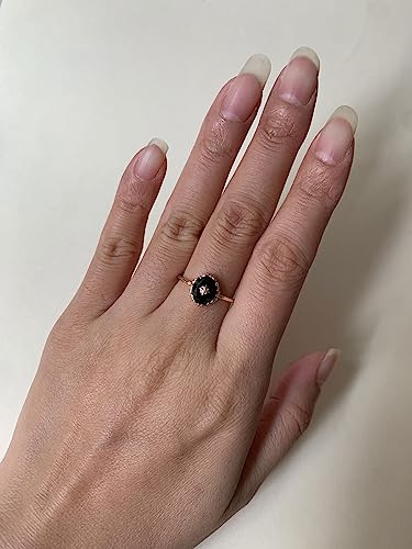 Vintage Black Onyx Engagement Ring for Women Gold Art Deco Solitaire Wedding Ring Unique Oval Cut Stone Anniversary Jewelry2