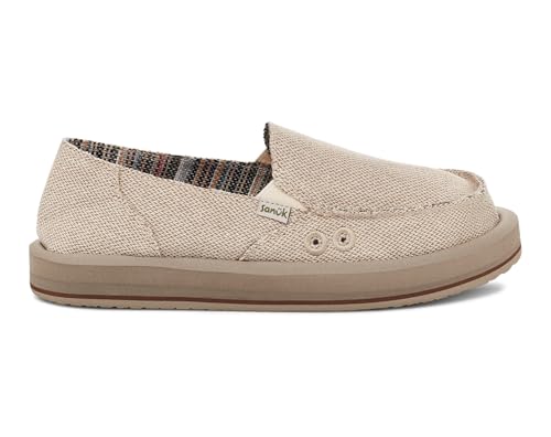 Image of Sanuk Womens Donna Soft Top Hemp Loafers | Womens Shoes | Slip On Shoes for Women | Women's Slip-on Loafers | Memory Foam Footbed