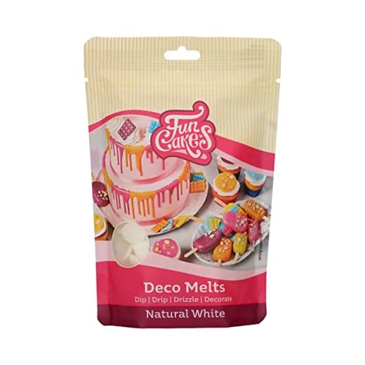 FunCakes Deco Melts natürliches Weiß - Tauchen, drippen, dippen und dekorieren! In der Mikrowelle schmelzen und in jede Form gießen, 250 g