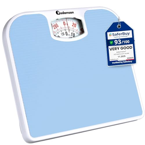 Adamson A21 Analog Scales for Body Weight - Up to 300 LB - New - Anti-Skid Rubber Surface + Large...