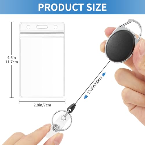 QIUTIMIY 2PCS Retractable Badge Holder,Carabiner Badge Holder - Image 2